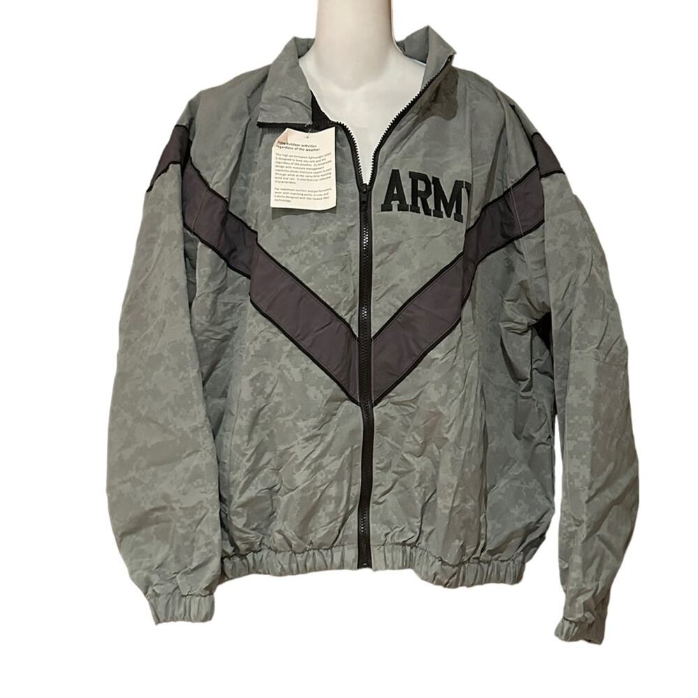 Army Adult Size Small Gray Digital Camo Reflective Full Zip Jacket NWT